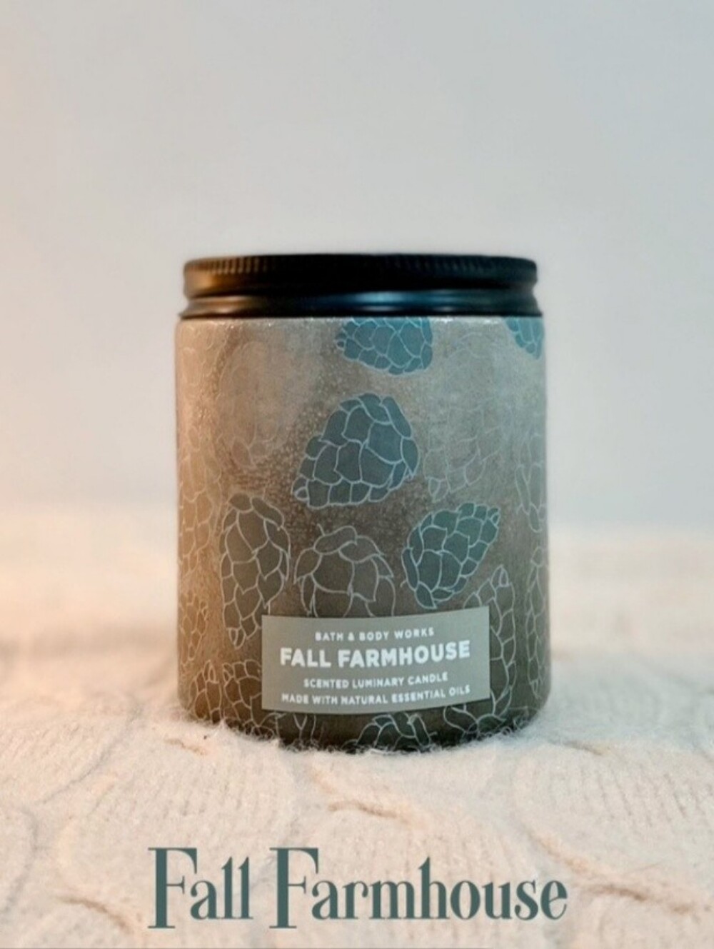 Bath & Body Works Fall Farmhouse Scented Luminary Candle - Cream Color New